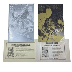 Lot of 2 Catfight Comics #1 Dream Into Action Platinum & Gold Metallic VF+/NM